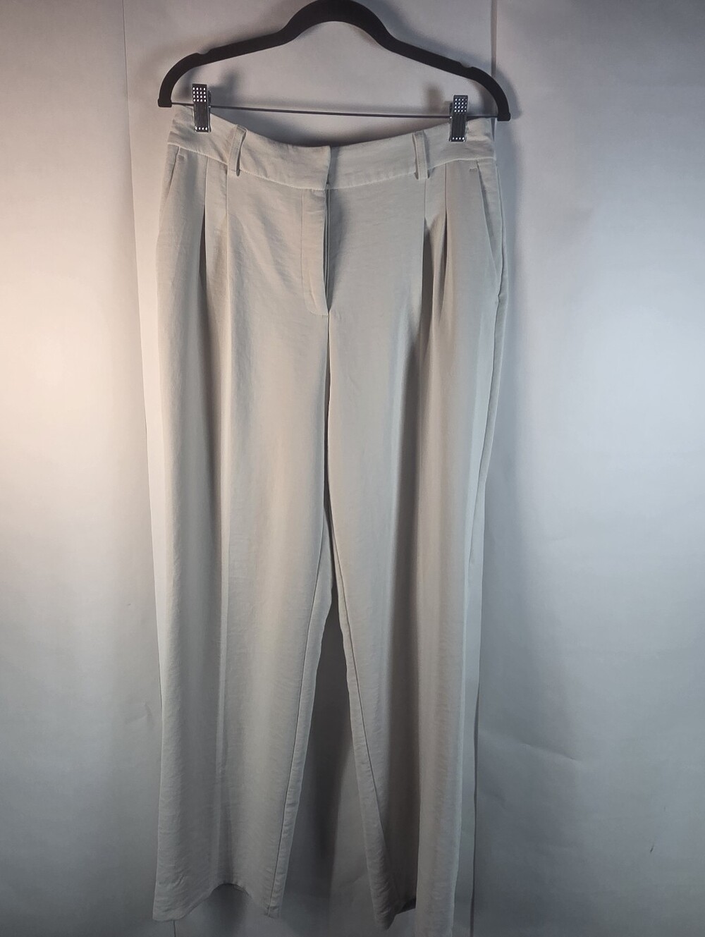 Tailored Wide-Leg Dress Pants - Cream